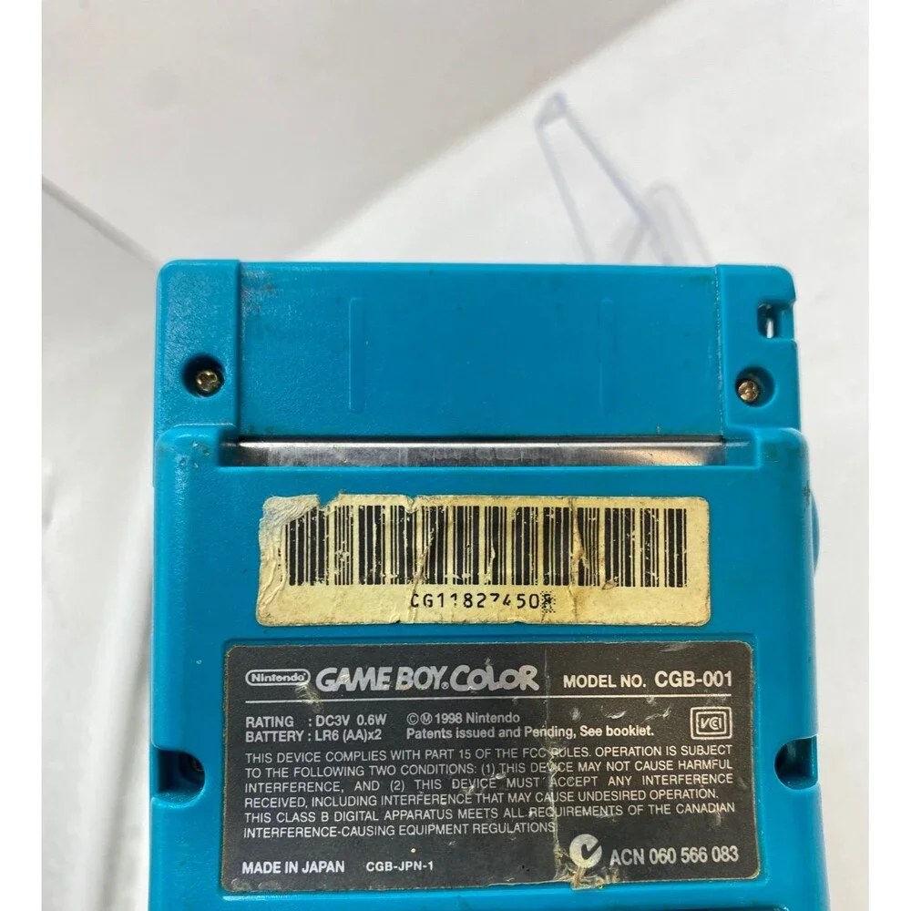 Gameboy Color Blue Teal Game Boy tested authentic excellent screen condition
